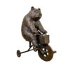 Bronze Bear riding Tricycle Sculpture