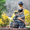 Bronze Lady with Jar & Bowl Self-contained Fountain