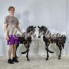 Bronze Medium Trotting Horse Sculpture Pair