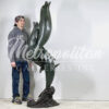 Bronze Entwined Dolphin Trio Fountain Sculpture