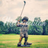 Bronze Little Boy Golfer with Big Shoes Sculpture