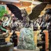 Bronze Dragon on Rock Fountain Sculpture