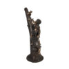 Bronze Boy & Girl with Cat in Tree Sculpture