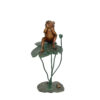 Bronze Surprised Frog on Lily Pad Fountain Sculpture