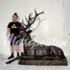 Bronze Reposing Deer Sculpture