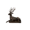 Bronze Reclining Deer Table-top Sculpture
