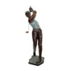 Bronze Golfer Swinging Club Sculpture