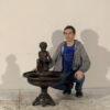 Bronze Boy with Jar Tray Fountain