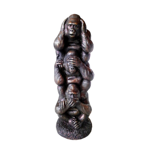 Bronze Three Wise Baby Gorillas Sculpture