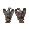 Bronze Eagle on Ball Sculpture Pair