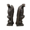 Bronze Eagle on Ball Sculpture Pair