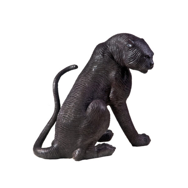 Bronze Sitting Leopard Sculpture
