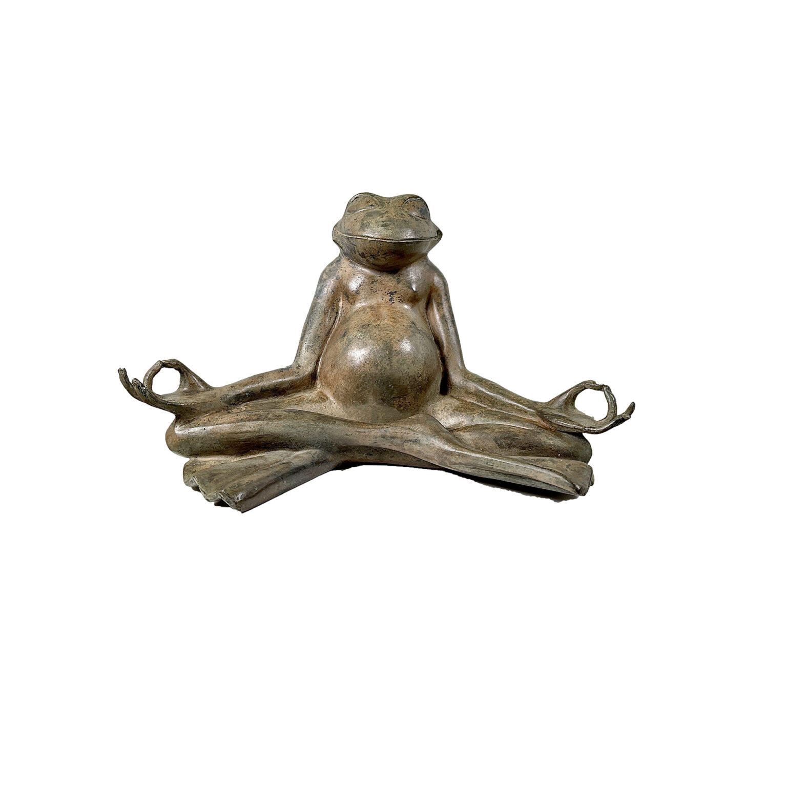 Bronze Frog Meditating Sculpture Florida Bronze Statues, Sculptures